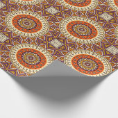 Mandala Circles Cream Bourgogne en Sinaasappel Cadeaupapier (Hoek)