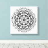 Mandala Cirkel 6 Canvas Afdruk (Insitu (Houten vloer))