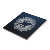 Mandala Cirkel Blauwe Bultrugwalvis Tegeltje (Zijkant)
