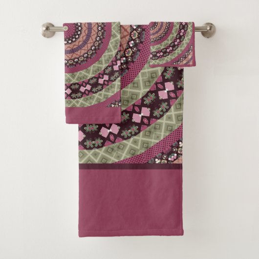 Mandala cirkel rond sierpastel paarse colo bad handdoek (Insitu)