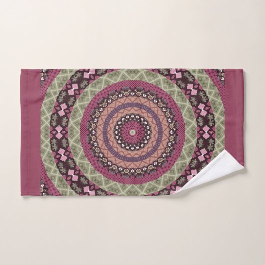 Mandala cirkel rond sierpastel paarse colo bad handdoek (Handdoek)
