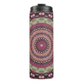 Mandala cirkel rond sierpastel paarse colo thermosbeker (Voorkant)