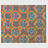 Mandala cirkels roze turkoois en geel cadeaupapier (Vlak)