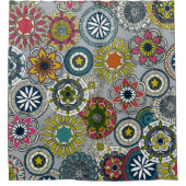 mandala cirque festival zilver douchegordijn (Voorkant)