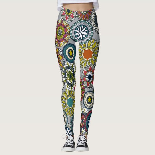 mandala cirque festival zilver leggings (Voorkant)