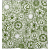 mandala cirque groen wit douchegordijn (Voorkant)