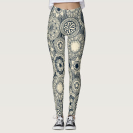 mandala cirque indigo crème leggings