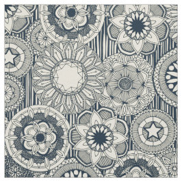 mandala cirque indigo crème stof