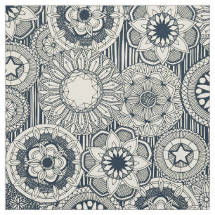 mandala cirque indigo crème stof