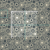 mandala cirque indigo crème stof (Delen)