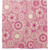 mandala cirque roze crème douchegordijn (Voorkant)