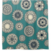 mandala cirque spot blauwgroen douchegordijn (Voorkant)