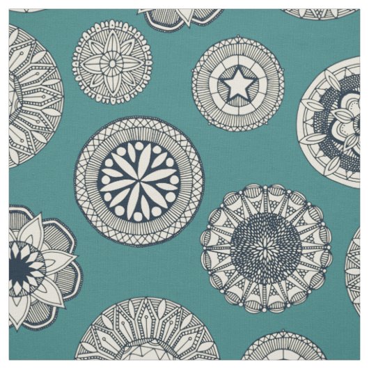 mandala cirque spot blauwgroen stof (Swatch)