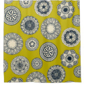 mandala cirque spot chartreuse douchegordijn (Voorkant)