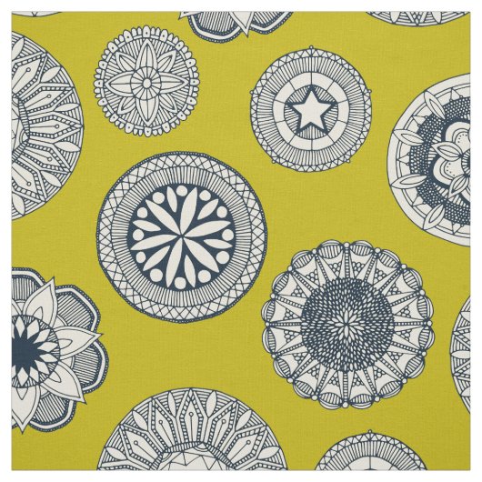mandala cirque spot chartreuse stof (Swatch)