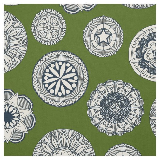mandala cirque spot groen stof (Swatch)