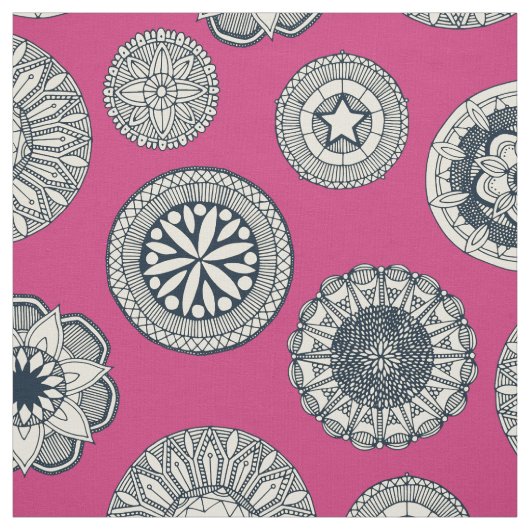 mandala cirque spot roze stof (Swatch)
