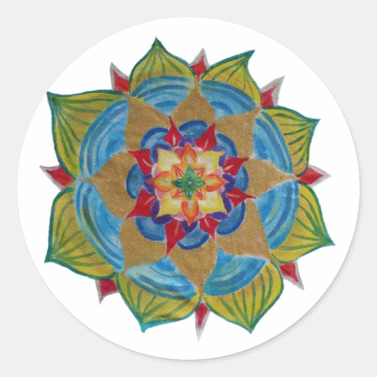 Mandala Classic ronde Sticker, glanzend Sticker (Voorkant)