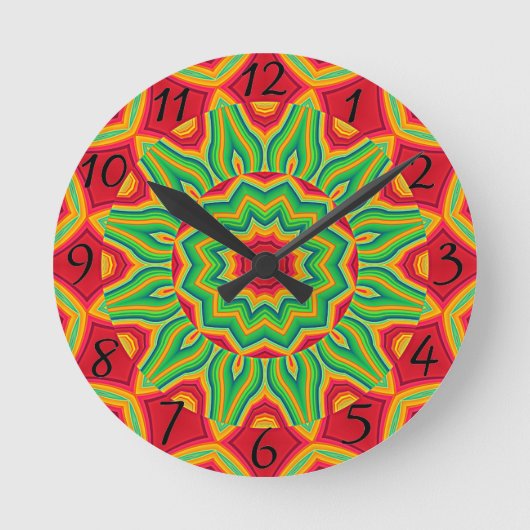 Mandala Clock Ronde Klok (Voorkant)