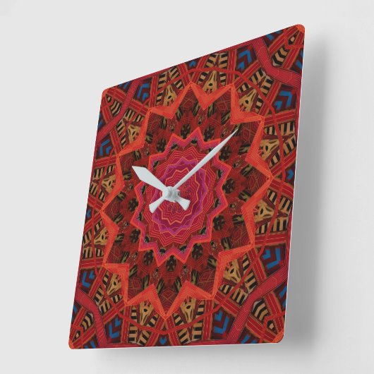 Mandala Clock Vierkante Klok (Hoek)