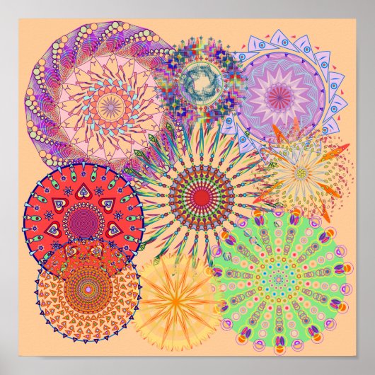 Mandala Collage Drie Poster (Voorkant)