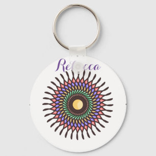 Mandala Colorful Abstract  Pattern Key Ring Sleutelhanger