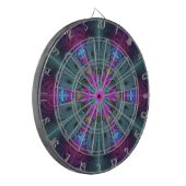 Mandala Colorful Striking Fractal Art Kaleidoscope Dartbord (Voorkant Links)