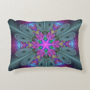 Mandala Colorful Striking Fractal Art Kaleidoscope Decoratief Kussen
