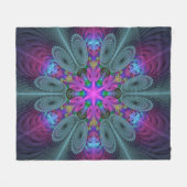Mandala Colorful Striking Fractal Art Kaleidoscope Fleece Deken (Voorkant (Horizontaal))