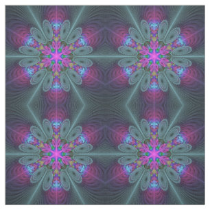 Mandala Colorful Striking Fractal Art Kaleidoscope Stof