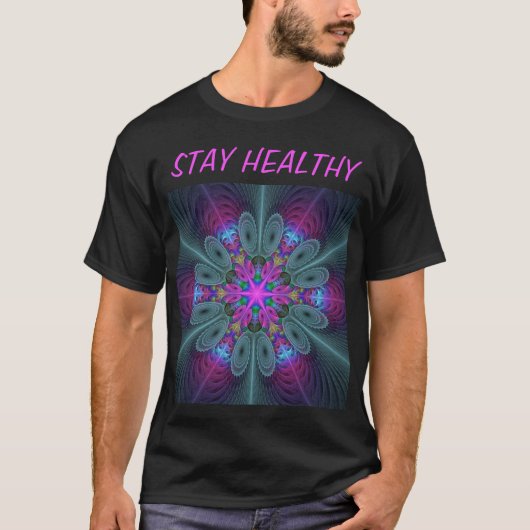 Mandala Colorful Striking Fractal Art Kaleidoscope T-shirt (Voorkant)