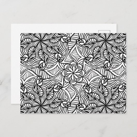 Mandala Coloring Abstract Pattern Briefkaart #1 (Voorkant / Achterkant)