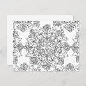 Mandala Coloring Floral Pattern Briefkaart (Voorkant / Achterkant)