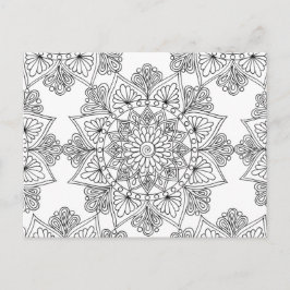 Mandala Coloring Floral Pattern Briefkaart