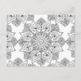Mandala Coloring Floral Pattern Briefkaart