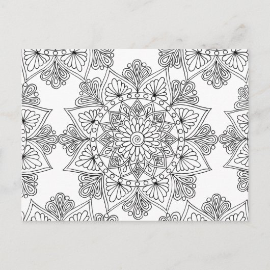 Mandala Coloring Floral Pattern Briefkaart (Voorkant)