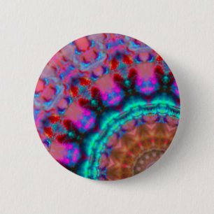 Mandala-colorroze-blauw-kaleidoscoop rm ronde button 5,7 cm