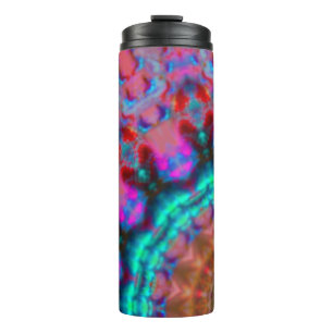 Mandala-colorroze-blauw-kaleidoscoop rm thermosbeker