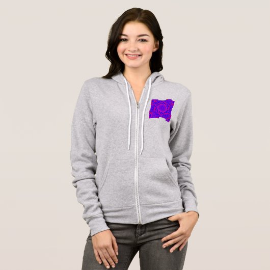 Mandala-colorroze-blauw-LOVE-kaleidoscoop RMDESIGN Hoodie (Voorkant volledig)