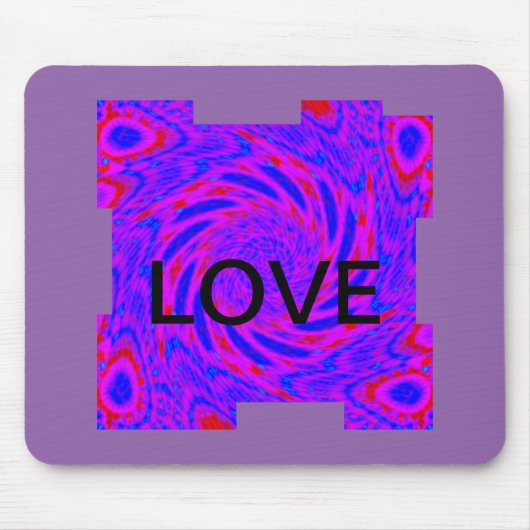 Mandala-colorroze-blauw-LOVE-kaleidoscoop RMDESIGN Muismat (Voorkant)