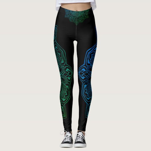 Mandala Cool Fire Print Leggings (Voorkant)