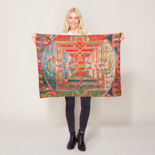 Mandala Cosmic Diagram voor Meditatie Fleece Deken