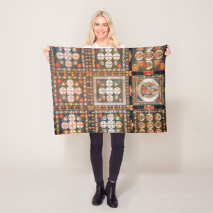 Mandala Cosmic Diagram voor Meditatie Fleece Deken