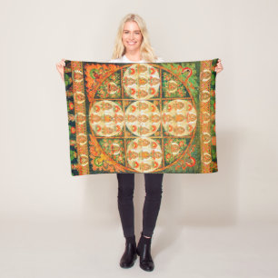 Mandala Cosmic Diagram voor Meditatie Fleece Deken