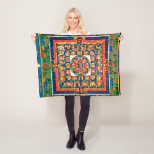Mandala Cosmic Diagram voor Meditatie Fleece Deken