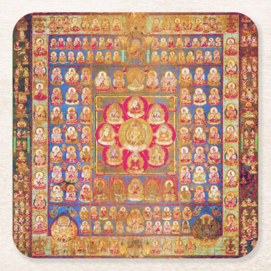 Mandala Cosmic Diagram voor Meditatie Kartonnen Onderzetters (Voorkant)