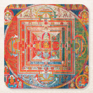 Mandala Cosmic Diagram voor Meditatie Kartonnen Onderzetters