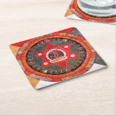 Mandala Cosmic Diagram voor Meditatie Kartonnen Onderzetters (Schuin)