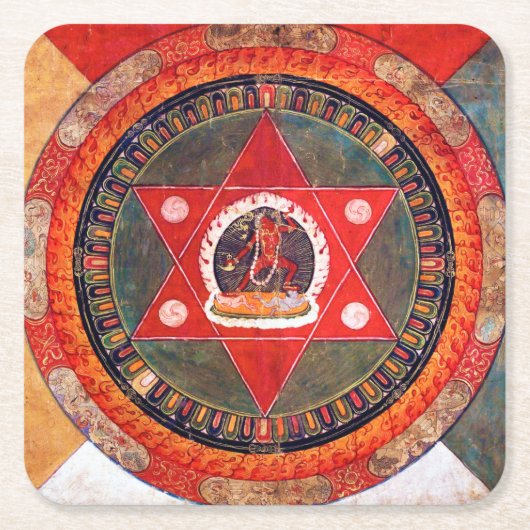 Mandala Cosmic Diagram voor Meditatie Kartonnen Onderzetters (Voorkant)