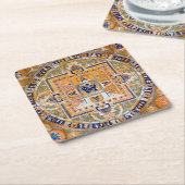 Mandala Cosmic Diagram voor Meditatie Kartonnen Onderzetters (Schuin)